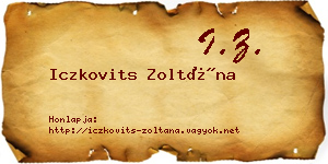 Iczkovits Zoltána névjegykártya